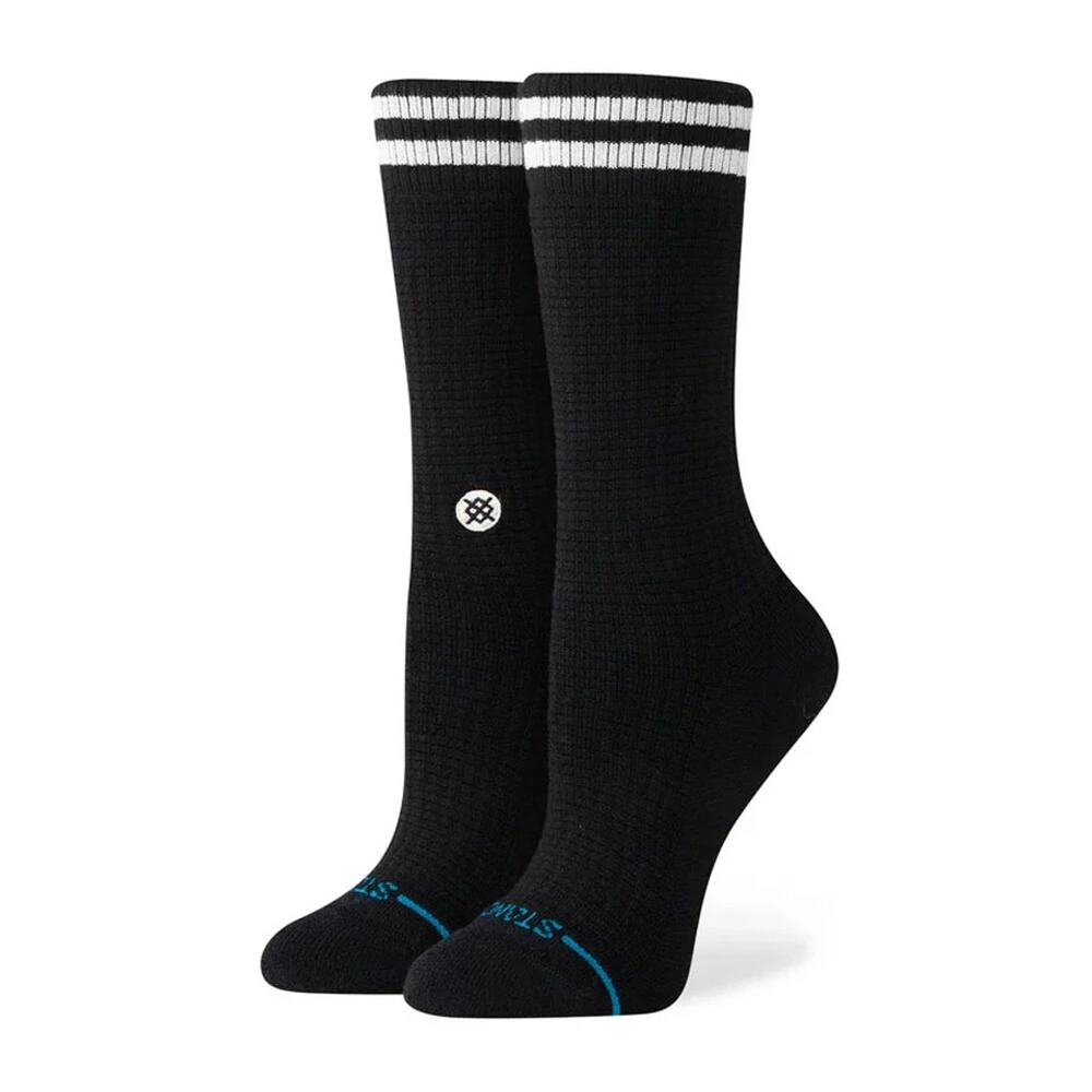 Stance Women's Small Black Waffles N Butter Athletic Comfort Crew Socks B1-6